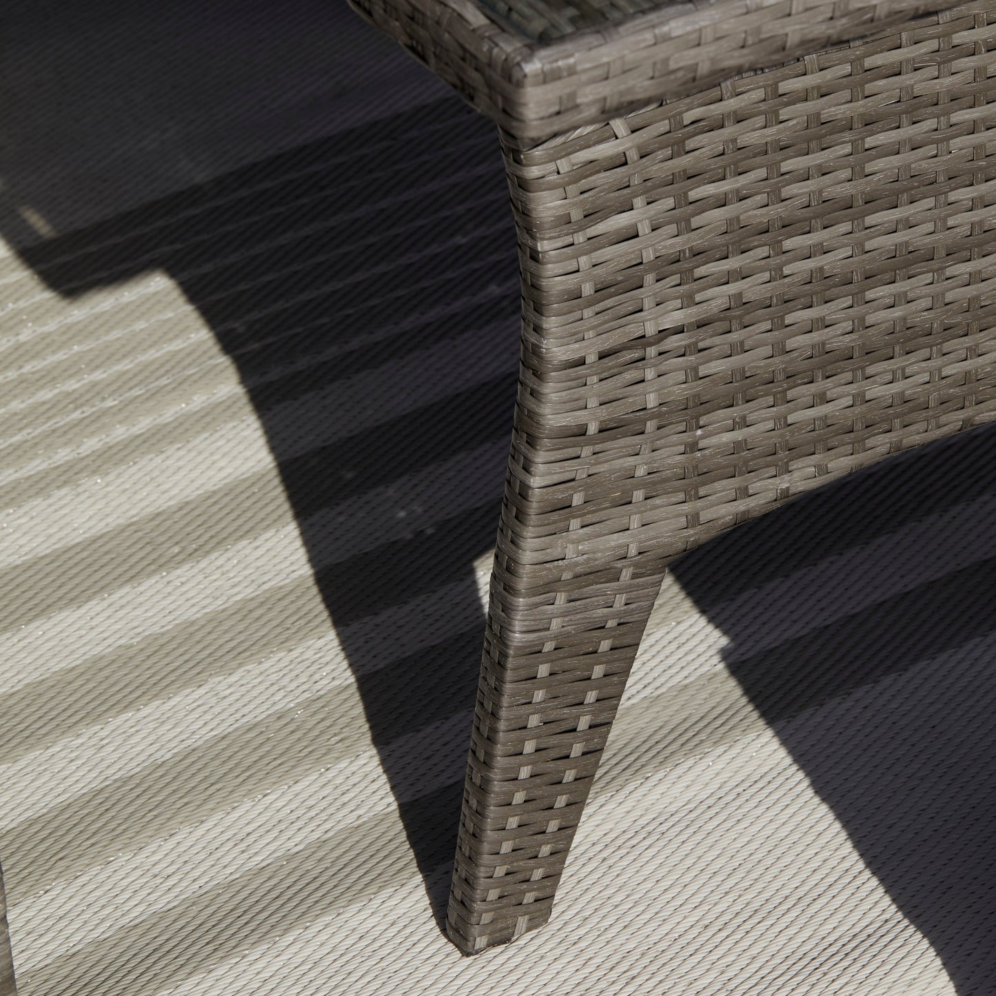 Aston 9 Seater Rattan Corner Sofa Set with Polywood Top - Grey - Laura James