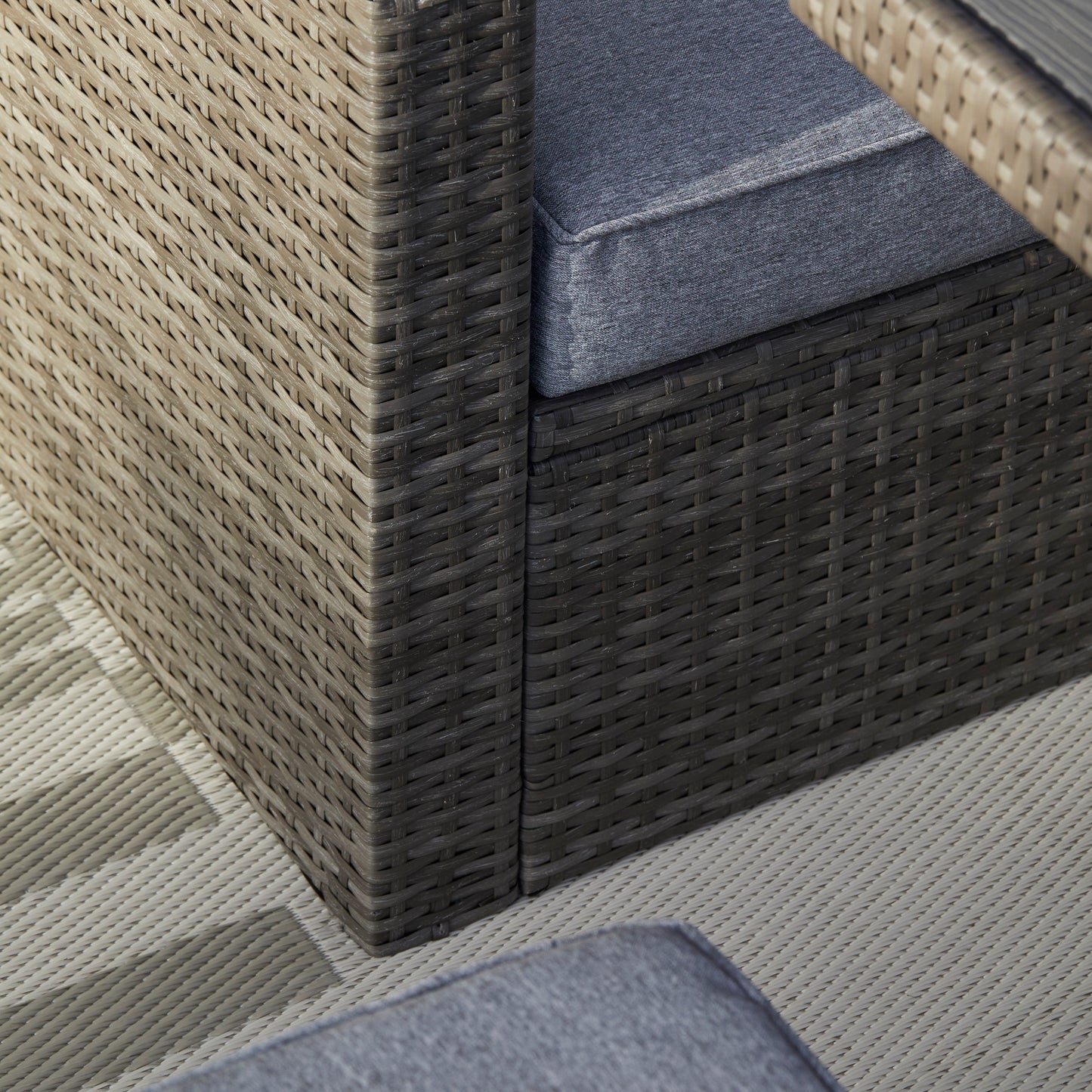 Aston 9 Seater Outdoor Sofa Dining Set with Polywood Table Top - Grey - Laura James
