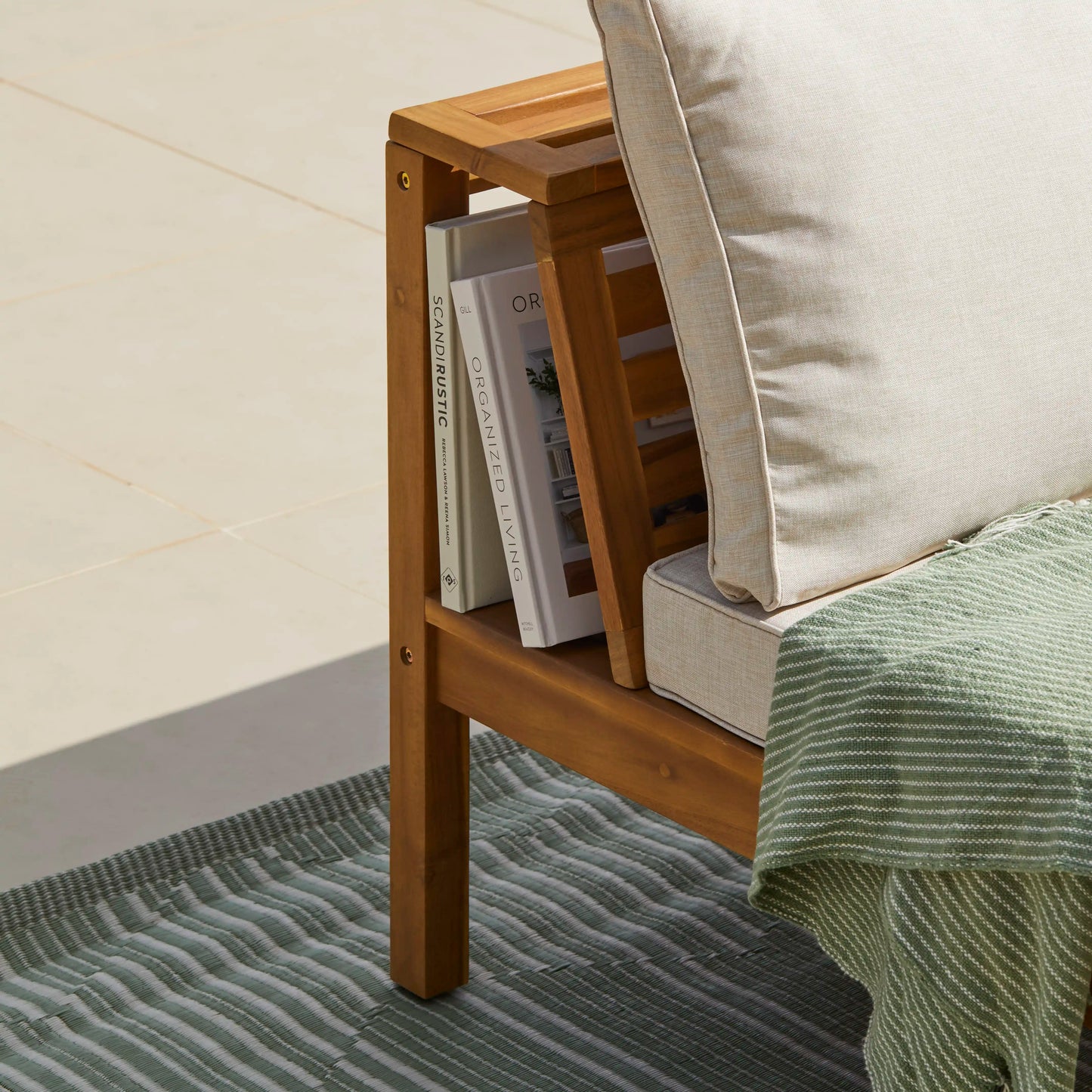 Dakota Corner Wooden Sofa Set - Natural Cushions - Laura James
