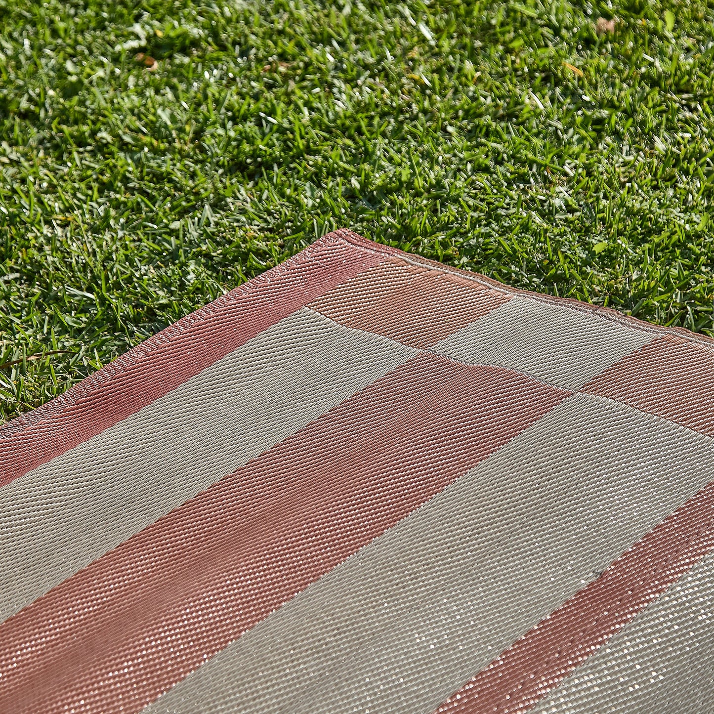 Hemsby 200x290cm Outdoor Rug - Paprika Stripe - LAURA jAMES