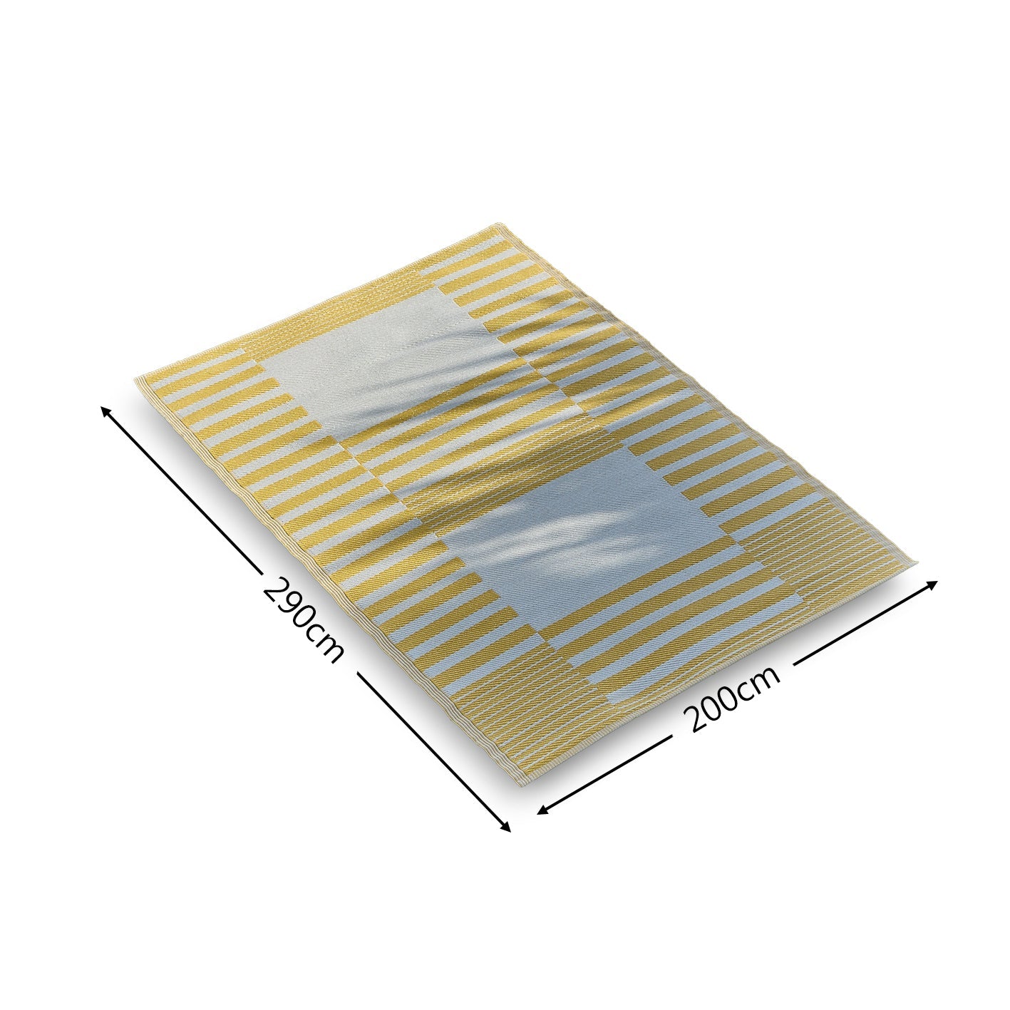 Hemsby Yellow Stripe Outdoor Rug - Laura James