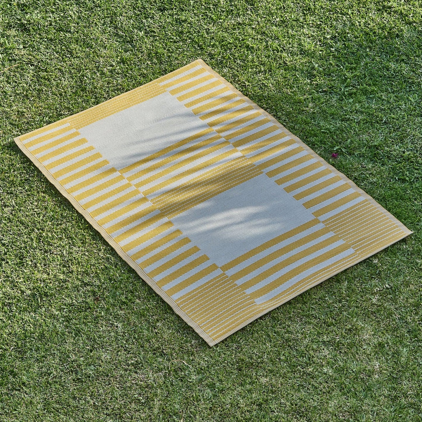 Hemsby 160x230cm Stripe Outdoor Rug - Yellow - Laura James