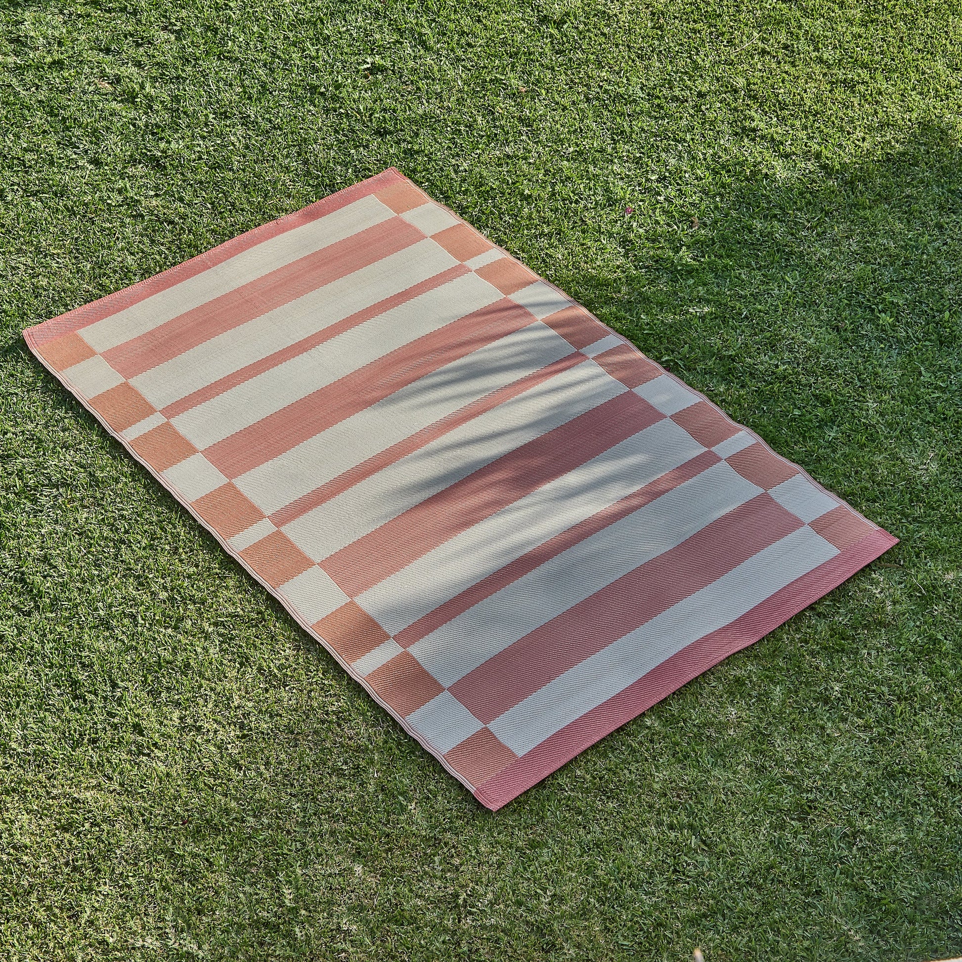 Hemsby 200x290cm Outdoor Rug - Paprika Stripe - LAURA jAMES 